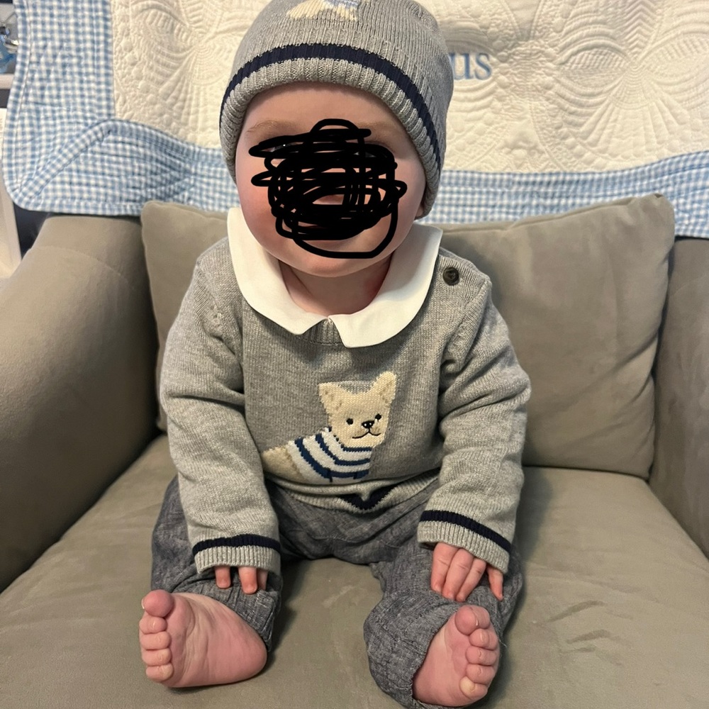 Janie and Jack French Bulldog Baby Boy outfit